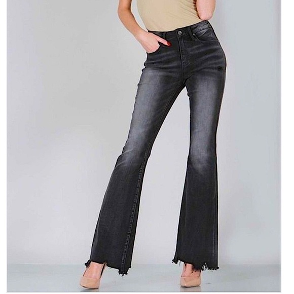 👻BOGO50%👻 🆕🩶SPECIAL A: GREY Vintage Raw Cut Hem Flare Jean 9/29 - Picture 8 of 13